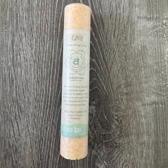 Heart Chakra Candle & Lava Stone Holder | 8 Inch Love Pillar w/ Essential Oils - Picture 3 of 10